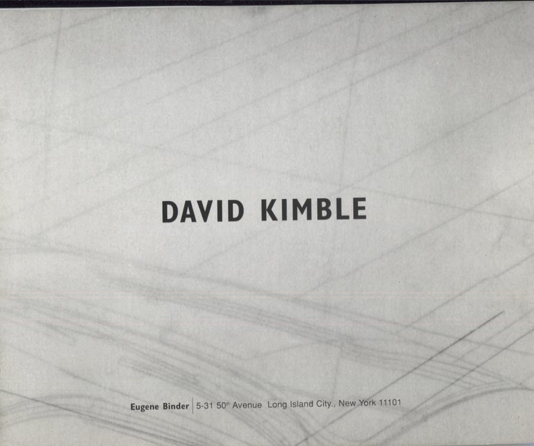 Item #10158 David Kimble. Exhibition catalog.
