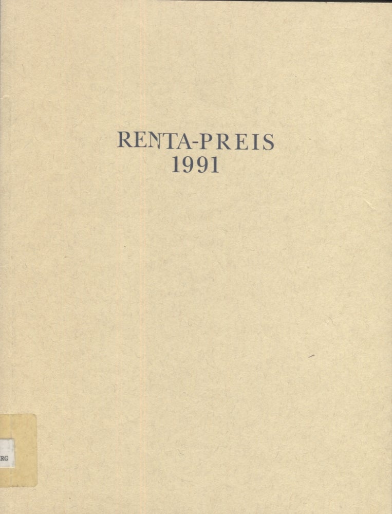 Item #10704 Renta-Preis 1991. Andreas Gursky Exhibition catalog. Thomas Florschuetz, Winfried Virnich, Gabriele Rothemann, Marcel Odenbach.