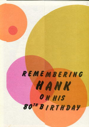 Remembering Hank on his 80th Birthday. Charles Bukowski.