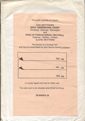 Item #18868 Beat Generation Chart and Notes for Feldman lecture, Tate Gallery (Spanner 29). Eric...