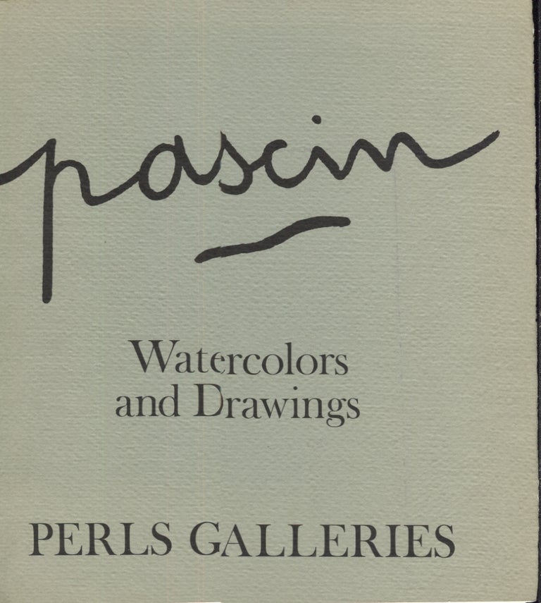 Item #20878 Jules Pascin 1885-1930; Watercolors and Drawings. Art Exhibition Catalogs.