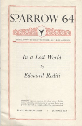 Item #21152 In a Lost World; Sparrow 64. Edouard Roditi