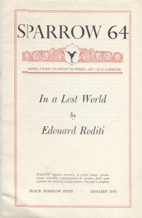 Item #21152 In a Lost World; Sparrow 64. Edouard Roditi