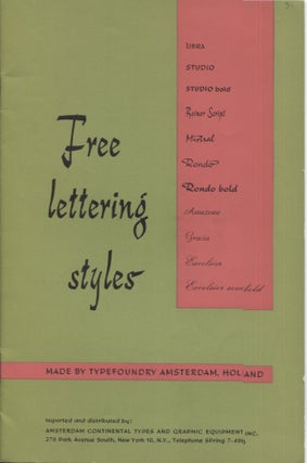 Item #21330 FREE LETTERING STYLES; Made by Typefoundry, Amsterdam