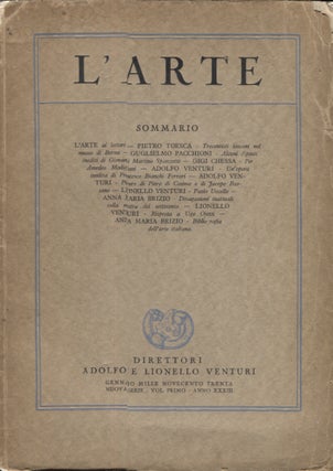 Item #21349 L'ARTE; Volume 1 New Series. Adolfo and Lionello Venturi