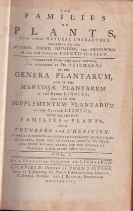 Item #21790 THE FAMILIES OF PLANTS Volume I. Linneus