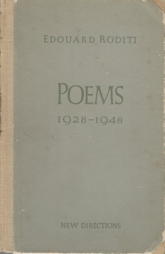 Item #4590 Poems 1928-1948. Edouard Roditi.