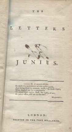 Item #5035 Letters of Junius. Junius